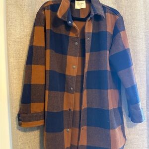 Button Up Plaid Jacket